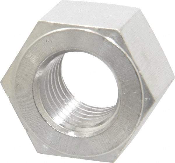 Value Collection - 1-8 UNC Stainless Steel Right Hand Heavy Hex Nut - 1-5/8" Across Flats, 63/64" High, Uncoated - Exact Tool & Supply
