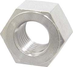 Value Collection - 1-8 UNC Stainless Steel Right Hand Heavy Hex Nut - 1-5/8" Across Flats, 63/64" High, Uncoated - Exact Tool & Supply