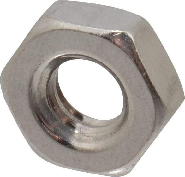 Value Collection - 1/4-20 UNC Stainless Steel Right Hand Hex Jam Nut - 7/16" Across Flats, 5/32" High, Uncoated - Exact Tool & Supply