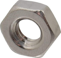Value Collection - 1/4-20 UNC Stainless Steel Right Hand Hex Jam Nut - 7/16" Across Flats, 5/32" High, Uncoated - Exact Tool & Supply