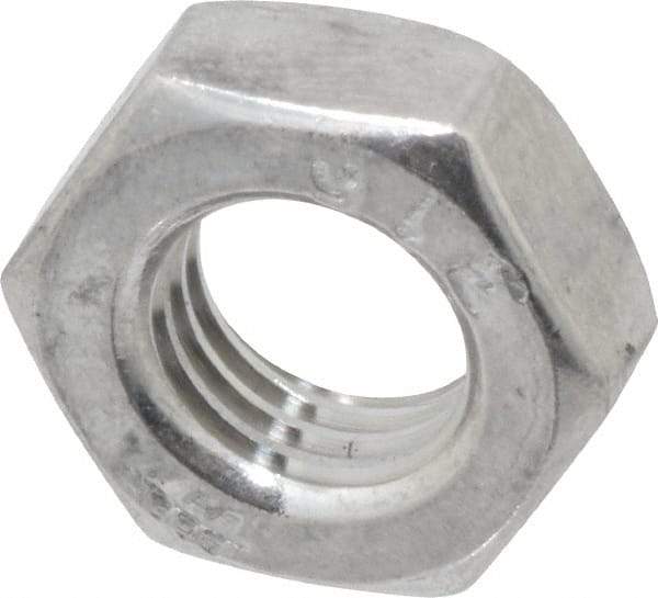 Value Collection - 5/16-24 UNF Stainless Steel Right Hand Hex Jam Nut - 1/2" Across Flats, 3/16" High, Uncoated - Exact Tool & Supply