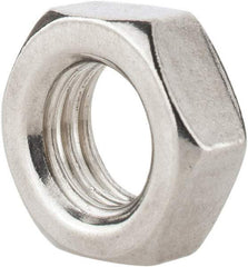 Value Collection - 1/2-13 UNC Stainless Steel Right Hand Hex Jam Nut - 3/4" Across Flats, 5/16" High, Uncoated - Exact Tool & Supply