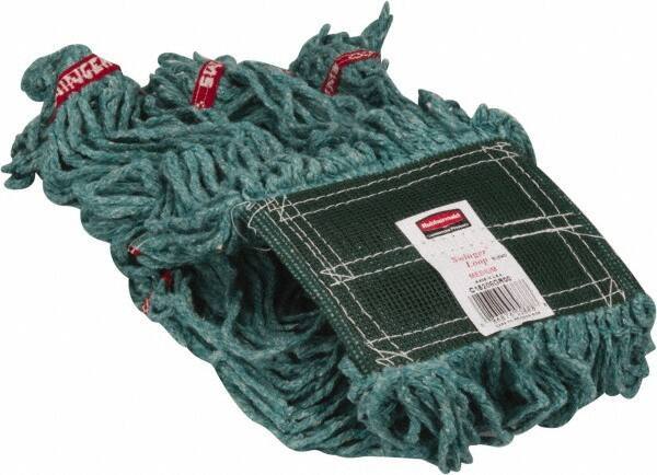 Rubbermaid - 5" Green Head Band, Medium Blended Fiber Loop End Mop Head - 4 Ply, Use for General Purpose - Exact Tool & Supply