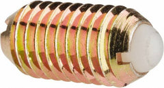 Vlier - M10x1.5, 6mm Ball Diam, 19mm Body Length, 2.01mm Max Ball Reach, Threaded Ball Plunger - Steel Body, Nylon Ball, 13.49 Lb Initial End Force, 20.23 Lb Final End Force - Exact Tool & Supply
