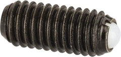 Vlier - M6x1.0, 3.5mm Ball Diam, 14mm Body Length, 1mm Max Ball Reach, Threaded Ball Plunger - Steel Body, Nylon Ball, 2.02 Lb Initial End Force, 2.92 Lb Final End Force - Exact Tool & Supply