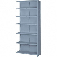 Lyon - 7 Shelf, 900 Lb. Capacity, Closed Shelving Add-On Unit - 36 Inch Wide x 12 Inch Deep x 84 Inch High, Gray - Exact Tool & Supply