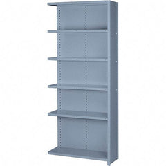 Lyon - 6 Shelf, 900 Lb. Capacity, Closed Shelving Add-On Unit - 36 Inch Wide x 18 Inch Deep x 84 Inch High, Gray - Exact Tool & Supply