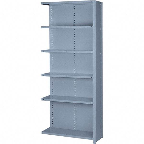 Lyon - 6 Shelf, 600 Lb. Capacity, Closed Shelving Add-On Unit - 36 Inch Wide x 18 Inch Deep x 84 Inch High, Gray - Exact Tool & Supply