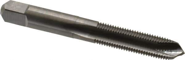 Made in USA - 3/8-24 UNF, 2 Flute, Bright Finish, Solid Carbide Spiral Point Tap - Plug Chamfer, Right Hand Thread, 2-15/16" OAL, 1-1/4" Thread Length, 3B Class of Fit - Exact Tool & Supply