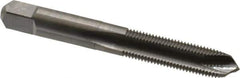 Made in USA - 3/8-24 UNF, 2 Flute, Bright Finish, Solid Carbide Spiral Point Tap - Plug Chamfer, Right Hand Thread, 2-15/16" OAL, 1-1/4" Thread Length, 3B Class of Fit - Exact Tool & Supply