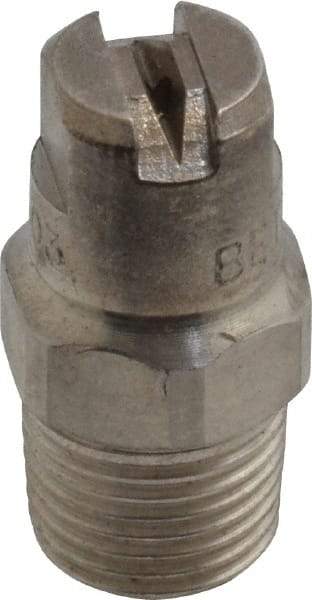 Bete Fog Nozzle - 1/8" Pipe, 65° Spray Angle, Grade 303 Stainless Steel, Standard Fan Nozzle - Male Connection, 0.79 Gal per min at 100 psi, 0.057" Orifice Diam - Exact Tool & Supply