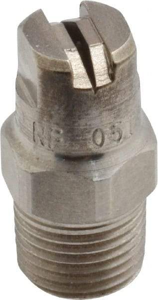 Bete Fog Nozzle - 1/8" Pipe, 120° Spray Angle, Grade 303 Stainless Steel, Standard Fan Nozzle - Male Connection, 0.79 Gal per min at 100 psi, 0.057" Orifice Diam - Exact Tool & Supply