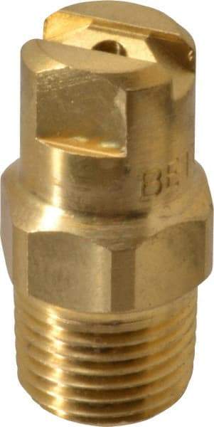 Bete Fog Nozzle - 1/8" Pipe, 30° Spray Angle, Brass, Standard Fan Nozzle - Male Connection, 1.26 Gal per min at 100 psi, 0.072" Orifice Diam - Exact Tool & Supply