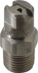 Bete Fog Nozzle - 1/8" Pipe, 30° Spray Angle, Grade 303 Stainless Steel, Standard Fan Nozzle - Male Connection, 1.26 Gal per min at 100 psi, 0.072" Orifice Diam - Exact Tool & Supply