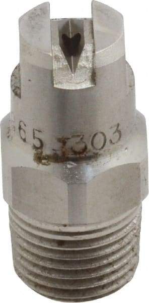 Bete Fog Nozzle - 1/8" Pipe, 65° Spray Angle, Grade 303 Stainless Steel, Standard Fan Nozzle - Male Connection, 1.26 Gal per min at 100 psi, 0.072" Orifice Diam - Exact Tool & Supply