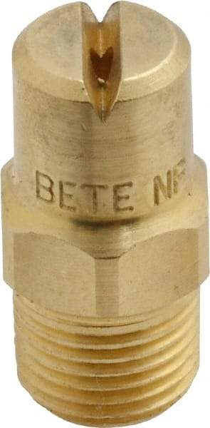 Bete Fog Nozzle - 1/8" Pipe, 90° Spray Angle, Brass, Standard Fan Nozzle - Male Connection, 1.58 Gal per min at 100 psi, 0.08" Orifice Diam - Exact Tool & Supply