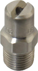 Bete Fog Nozzle - 1/8" Pipe, 65° Spray Angle, Grade 303 Stainless Steel, Standard Fan Nozzle - Male Connection, 3.16 Gal per min at 100 psi, 0.109" Orifice Diam - Exact Tool & Supply