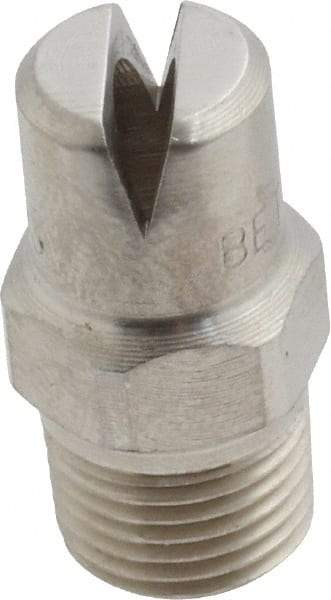 Bete Fog Nozzle - 1/8" Pipe, 120° Spray Angle, Grade 303 Stainless Steel, Standard Fan Nozzle - Male Connection, 6.32 Gal per min at 100 psi, 5/32" Orifice Diam - Exact Tool & Supply