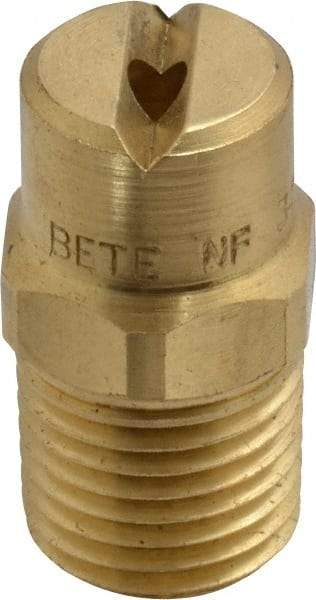 Bete Fog Nozzle - 1/4" Pipe, 65° Spray Angle, Brass, Standard Fan Nozzle - Male Connection, 4.74 Gal per min at 100 psi, 0.141" Orifice Diam - Exact Tool & Supply
