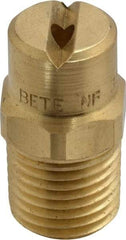 Bete Fog Nozzle - 1/4" Pipe, 65° Spray Angle, Brass, Standard Fan Nozzle - Male Connection, 4.74 Gal per min at 100 psi, 0.141" Orifice Diam - Exact Tool & Supply