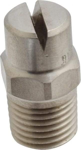 Bete Fog Nozzle - 1/4" Pipe, 120° Spray Angle, Grade 303 Stainless Steel, Standard Fan Nozzle - Male Connection, 6.32 Gal per min at 100 psi, 5/32" Orifice Diam - Exact Tool & Supply