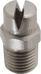 Bete Fog Nozzle - 1/4" Pipe, 120° Spray Angle, Grade 303 Stainless Steel, Standard Fan Nozzle - Male Connection, 11.1 Gal per min at 100 psi, 0.203" Orifice Diam - Exact Tool & Supply