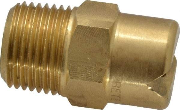 Bete Fog Nozzle - 3/8" Pipe, 65° Spray Angle, Brass, Standard Fan Nozzle - Male Connection, 11.1 Gal per min at 100 psi, 0.203" Orifice Diam - Exact Tool & Supply