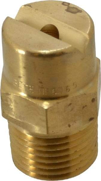 Bete Fog Nozzle - 1/2" Pipe, 65° Spray Angle, Brass, Standard Fan Nozzle - Male Connection, 9.49 Gal per min at 100 psi, 0.186" Orifice Diam - Exact Tool & Supply