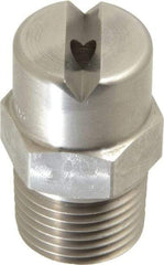Bete Fog Nozzle - 1/2" Pipe, 65° Spray Angle, Grade 303 Stainless Steel, Standard Fan Nozzle - Male Connection, 9.49 Gal per min at 100 psi, 0.186" Orifice Diam - Exact Tool & Supply