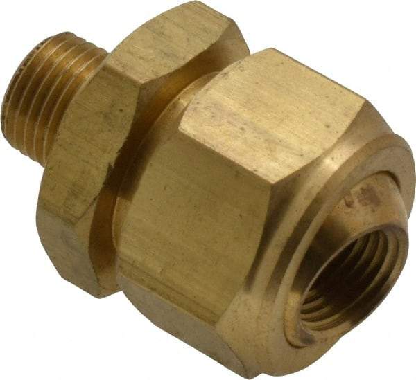 Bete Fog Nozzle - 1/8" Pipe, 40 to 70° Spray Angle, Brass, Adjustable Swivel Joint Nozzle - For Use With Bete - Nozzles Where Alignment of The Spray Direction is Required - Exact Tool & Supply