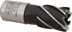Milwaukee Tool - 13/16" Diam x 1" Deep High Speed Steel Annular Cutter - Exact Tool & Supply