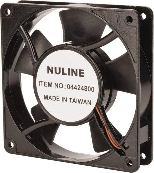 Value Collection - 115 Volts, AC, 81 CFM, Square Tube Axial Fan - 0.15 Amp Rating, 2,600 to 3,600 RPM, 4.7" High x 4.7" Wide x 1" Deep - Exact Tool & Supply