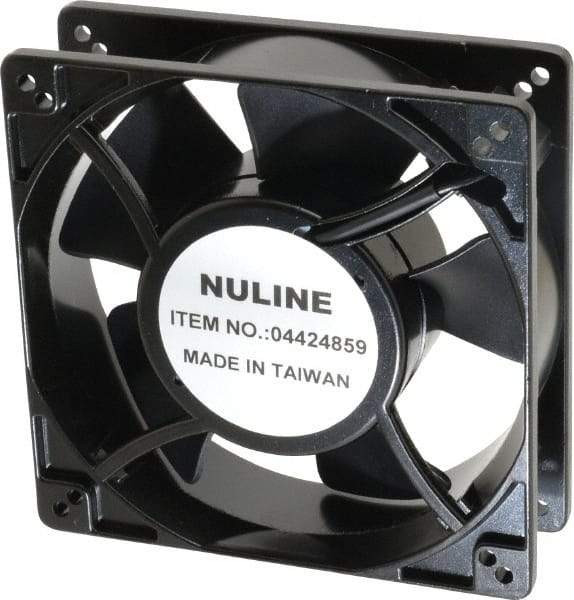 Value Collection - 230 Volts, AC, 130 CFM, Square Tube Axial Fan - 0.19 Amp Rating, 2,650 to 3,100 RPM, 5" High x 5" Wide x 1-1/2" Deep - Exact Tool & Supply