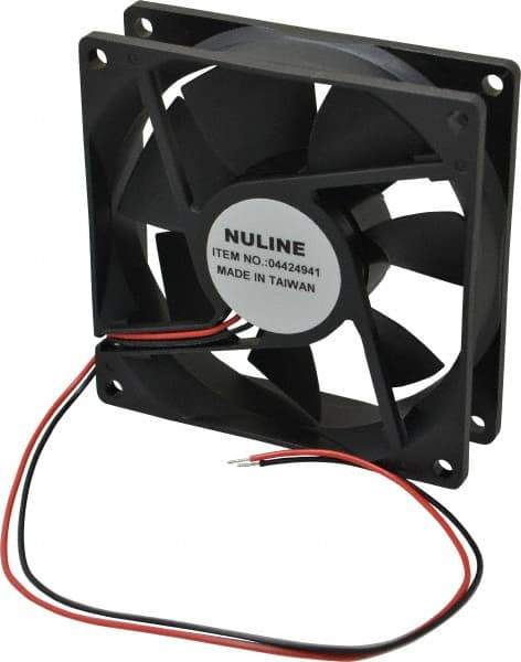 Value Collection - 24 Volts, DC, 50.5 CFM, Square Tube Axial Fan - 0.14 Amp Rating, 2,200 to 2,500 RPM, 3.62" High x 3.62" Wide x 1" Deep - Exact Tool & Supply
