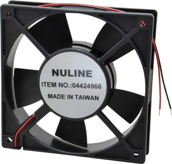 Value Collection - 24 Volts, DC, 88.3 CFM, Square Tube Axial Fan - 0.24 Amp Rating, 2,700 to 3,000 RPM, 4.72" High x 4.72" Wide x 1" Deep - Exact Tool & Supply