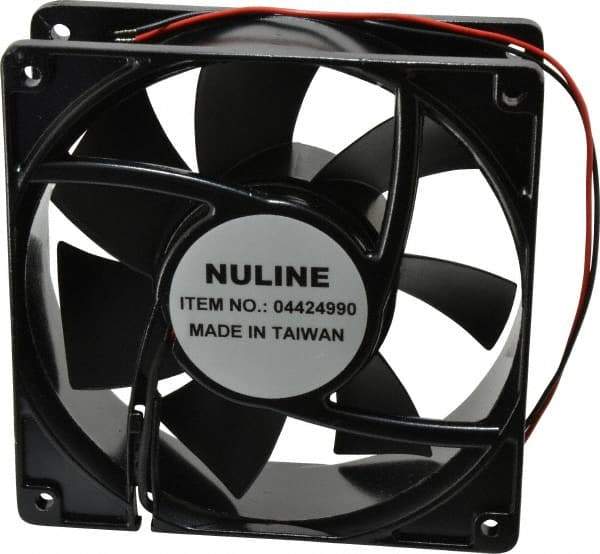 Value Collection - 24 Volts, DC, 145 CFM, Square Tube Axial Fan - 0.8 Amp Rating, 2,600 to 2,900 RPM, 4.7" High x 4.7" Wide x 1-1/2" Deep - Exact Tool & Supply