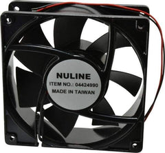 Value Collection - 24 Volts, DC, 145 CFM, Square Tube Axial Fan - 0.8 Amp Rating, 2,600 to 2,900 RPM, 4.7" High x 4.7" Wide x 1-1/2" Deep - Exact Tool & Supply