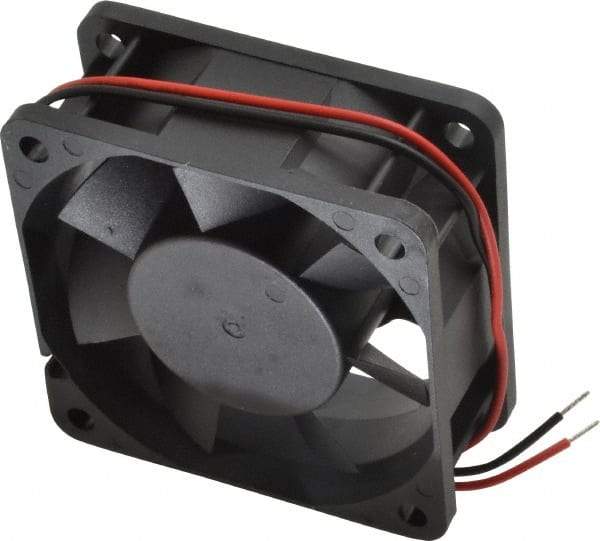 Value Collection - 24 Volts, DC, 20 CFM, Square Tube Axial Fan - 0.12 Amp Rating, 3,500 to 3,800 RPM, 2.36" High x 2.36" Wide x 1" Deep - Exact Tool & Supply