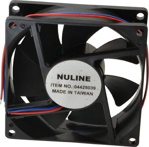 Value Collection - 12 Volts, DC, 40 CFM, Square Tube Axial Fan - 0.2 Amp Rating, 2,700 to 3,000 RPM, 3.15" High x 3.15" Wide x 1" Deep - Exact Tool & Supply