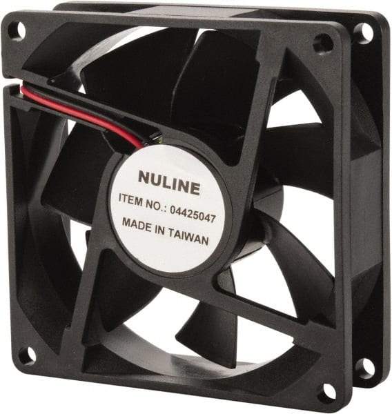 Value Collection - 24 Volts, DC, 37.5 CFM, Square Tube Axial Fan - 0.13 Amp Rating, 2,700 to 3,000 RPM, 3.15" High x 3.15" Wide x 1" Deep - Exact Tool & Supply