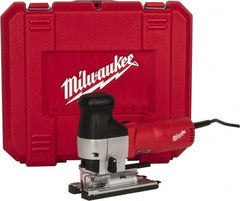 Milwaukee Tool - 6.2 Amp, 500 to 3,000 SPM, 1 Inch Stroke Length, Electric Jigsaw - 120V, 9-1/2 Ft. Cord Length, 45° Cutting Angle - Exact Tool & Supply