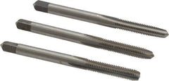 Interstate - #10-32 UNF, 4 Flute, Bottoming, Plug & Taper, Bright Finish, High Speed Steel Tap Set - Right Hand Cut, 2-3/8" OAL, 7/8" Thread Length - Exact Tool & Supply