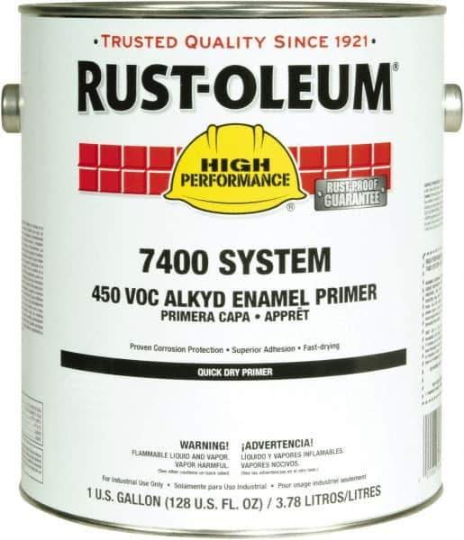 Rust-Oleum - 5 Gal Red Alkyd Primer - 290 to 585 Sq Ft Coverage, 450 gL Content, Direct to Metal, Interior/Exterior - Exact Tool & Supply