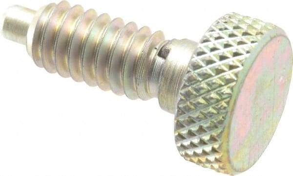 Gibraltar - 1/4-20, 1/2" Thread Length, 0.123" Max Plunger Diam, 1 Lb Init to 4 Lb Final End Force, Knob Handle Plunger - Knurled Knob, 0.79" Body Length, 1/2" Length Under Head/Shoulder, 1/8" Plunger Projection - Exact Tool & Supply