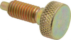 Gibraltar - 3/8-16, 3/4" Thread Length, 0.185" Max Plunger Diam, 1 Lb Init to 8 Lb Final End Force, Knob Handle Plunger - Knurled Knob, 0.94" Body Length, 3/4" Length Under Head/Shoulder, 0.218" Plunger Projection - Exact Tool & Supply