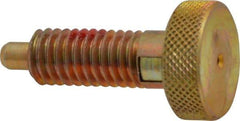 Gibraltar - 3/8-16, 3/4" Thread Length, 0.185 to 0.186" Max Plunger Diam, 0.5 Lb Init to 3 Lb Final End Force, Locking Knob Handle Plunger - Knurled Knob, 0.97" Length Under Head/Shoulder, 0.22" Plunger Projection - Exact Tool & Supply