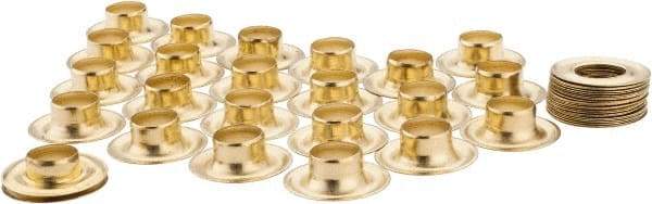 General - 1/2" ID, 1/2" Length Under Flange, Brass Grommet - Uncoated Grommet, Uncoated Washer - Exact Tool & Supply