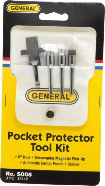 General - 4 Piece Pocket Tool Set - Steel - Exact Tool & Supply