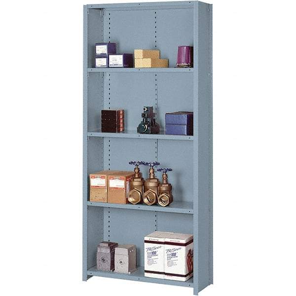 Lyon - 5 Shelf, 1,300 Lb. Capacity, Closed Shelving Starter Unit - 36 Inch Wide x 12 Inch Deep x 84 Inch High, Gray - Exact Tool & Supply
