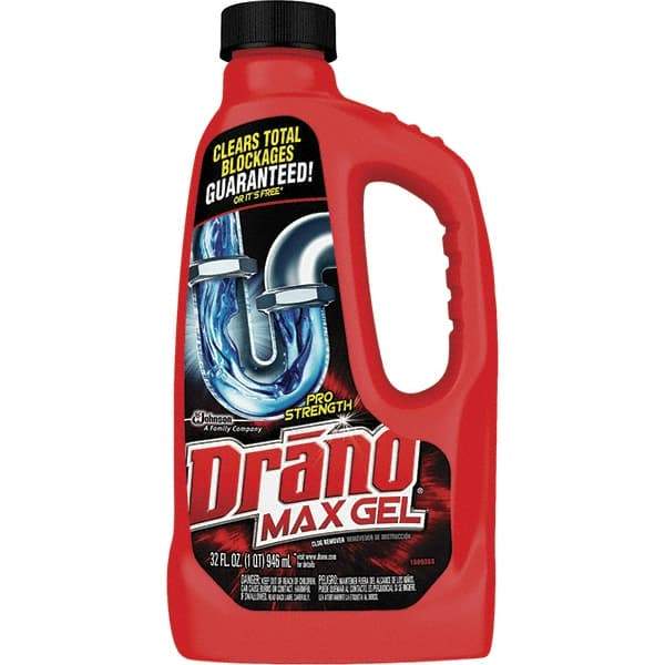 Drano - 32 oz Gel Drain Cleaner - Unscented, Bottle - Exact Tool & Supply